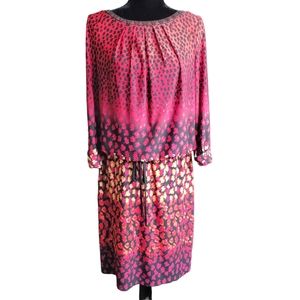 London Times Graphic Skirt Dress Womens Plus‎ Sz 14